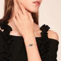 wholesale 925 Sterling Silver Blue Abalone Shell Butterfly Adjustable Chain Bracelet-0-1