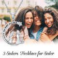 wholesale 925 Sterling Silver Love You To The Moon And Back Three Sisters Hugging Pendant Necklace-0-1