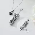 TOUPOP Sterling Silver Tree Of Life Cylinder Urn Pendant Necklace For Ashes Keepsake Memorial-0-1