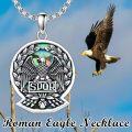 wholesale Sterling Silver SPQR Rome Eagles Pendant Necklace for Men Women-0-7