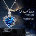 wholesale 925 Sterling Silver Birthstone Crystal Butterfly Heart Pendant Necklace for Women-0-3