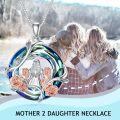 wholesale 925 Sterling Silver Blue Crystal Mother & Child Pendant with Pink Roses - Perfect Gift for Mom-0-6