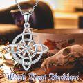 wholesale 925 Sterling Silver Moonstone Witch's Knot Celtic Pendant Necklace-0-1