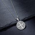 wholesale 925 Sterling Silver Saint Benedict Medal Protection Charm Pendant Necklace for Men & Women-0-4