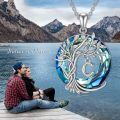 wholesale 925 Sterling Silver Blue Crystal Tree of Life Initial Necklace Family Letter Pendant Birthday Mother s Day Gifts for Her-0-21