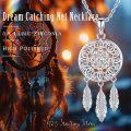 wholesale 925 Sterling Silver Dreamcatcher Feather Pendant Necklaces for Women - I Love You to the Moon & Back-0-3