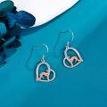 wholesale 925 Sterling Silver Greyhound Dog Heart Shape Dangle Drop Earrings for Women-0-2