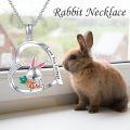 wholesale 925 Sterling Silver Love You Forever Bunny Carrot Heart Pendant Necklace for Women and Girls-0-4