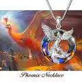 TOUPOP 925 Sterling Silver Crystal Nirvana Of Phoenix Pendant Necklace-0-3