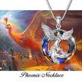 TOUPOP 925 Sterling Silver Crystal Nirvana Of Phoenix Pendant Necklace-0-3