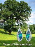 wholesale 925 Sterling Silver Abalone Shell Tree of Life Dangle Earrings for Women's Gifts-0-5