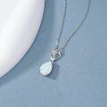 wholesale 925 Sterling Silver Pear Cut Opal Pendant Necklace-0-2