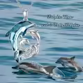 TOUPOP Sterling Silver Crystal Dolphin Necklace Christmas Birthday Gifts For Women-0-1