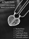wholesale 925 Sterling Silver Saint Christopher and Virgin Mary Couples Necklace Set - Religious Gift for Him & Her-0-5