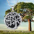 wholesale 925 Sterling Silver Black Onyx Tree of Life Necklace Celtic s for Women Men-0-5