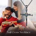 wholesale 925 Sterling Silver Abalone Shell Baseball Cross Crucifix Nail Pendant Necklace Christian Religious Jewelry for Women Men Mothers Gifts-0-3