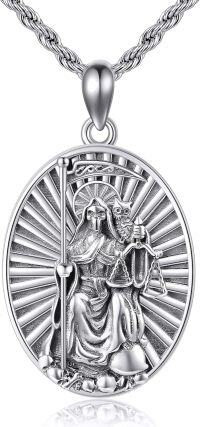 wholesale 925 Sterling Silver Satan's Goat Pendant with Owl and Scale for Men-Santa Muerte