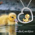 wholesale 925 Sterling Silver 925 Duck in Moon Necklace for Women and Girls-0-4