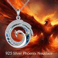 wholesale 925 Sterling Silver Blue Crystal Phoenix Rebirth Pendant Necklace-0-5