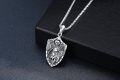 wholesale 925 Sterling Silver Archangel St. Michael Protect Us Pendant Shield Necklace-0-1
