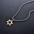 wholesale 925 Sterling Silver Two-Tone Star of David Pendant for Men's Jewelry Necklaces-0-1