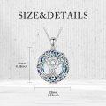 wholesale TOUPOP Tree Of Life Necklace 925 Sterling Silver Celtic Knot Tree Pendant Blue Crystal Jewelry Christmas Gifts For Women Men -0-3