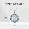 TOUPOP Sterling Silver Blue Crystal Celtic Tree Of Life Necklace Pendant-0-3