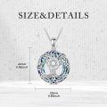 TOUPOP Sterling Silver Blue Crystal Celtic Tree Of Life Necklace Pendant-0-3