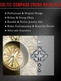 wholesale 925 Sterling Silver Compass Celtic Knot Cross Pendant Necklace  for Men & Women - Protection Amulet Religious Jewelry with 24+2mm Rolo Chain (Gift Included)-0-2