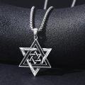 wholesale 925 Sterling Silver Star of David and Lion of Judah Pendant Necklace with Celtic Knot Design-0-1