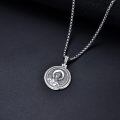 wholesale 925 Sterling Silver St George Dragon Slayer Round Pendant Necklace-0-2