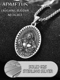 wholesale 925 Sterling Silver Laughing Buddha Pendant Necklace - Mens Protection Jewelry with 3+2 Extender Chain-0-3