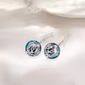 TOUPOP Sterling Silver Crystal Nightmare Jack Sally Skellington Skull Earrings-0-4