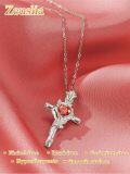wholesale Sterling Silver Rose Cross Pendant Necklace for Women-0-112