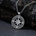 wholesale 925 Sterling Silver  Compass Pendant for Men - Nautical Jewelry with Chain (22) -0-4
