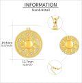 wholesale Gold 14K Yellow Gold Round Sun Evil Eye Pendant Necklace for Women Girl's Gift Jewelry Accessories-0-3