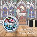 wholesale 925 Sterling Silver Lamb Of God Pendant Necklace Abalone Shell Zircon Christian Jewelry-0-1