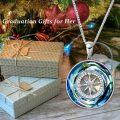 wholesale 925 Sterling Silver Rainbow Crystal Compass Pendant Necklace for Women-0-6