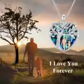 TOUPOP Sterling Silver Abalone Shell Father Heart Tree Of Life Necklace-0-1