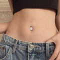 wholesale 925 Sterling Silver & Gold Plated Daisy Belly Button Ring – 9.5mm Fashionable Pretty Charm for Daily, Beach, Party – Hypoallergenic Gift-0-2
