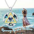 wholesale 925 Sterling Silver Triquetra Trinity Knot Moon Phase Pendant Necklace for Women's s-0-4