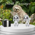 wholesale 925 Sterling Silver Sloth Stud Earrings - Cute Animal Gift for Her-0-4