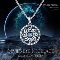 wholesale 925 Sterling Silver Blue Evil Eye Sun Pendant Necklaces for Women Men Protection Charm  45cm Chain Length-0-4
