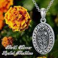 wholesale  Sterling Silver 12 Month Birth Flower Photo Locket Necklace Jewelry Gift -0-18