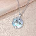 wholesale 925 Sterling Silver Blue Moonstone Tree of Life Raven Owl Pendant Necklace for Women-0-2