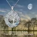 TOUPOP Sterling Silver Crystal Tree Of Life Celtic Knot Pendant Necklace-0-2