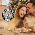 wholesale 925 Sterling Silver Abalone Shell Triple Moon Goddess Pendant Necklace for Women Witchcraft s-0-1