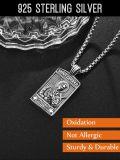 wholesale 925 Sterling Silver Rectangular Patron Saint Gerard Protect Us Cross Pendant Necklace for Men-0-3