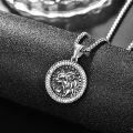 wholesale 925 Sterling Silver Round Lion Head Necklace with Cubic Zirconia and  for Men-0-2