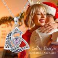 wholesale 925 Sterling Silver Celtic Moon Trinity Knot Pendant Birthstone Necklace-0-4